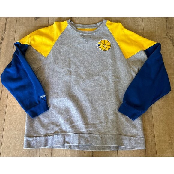 Mitchell & NessGolden State Warriors Sweatshirt Sweater Color Block NBA Size XL - Picture 2 of 5